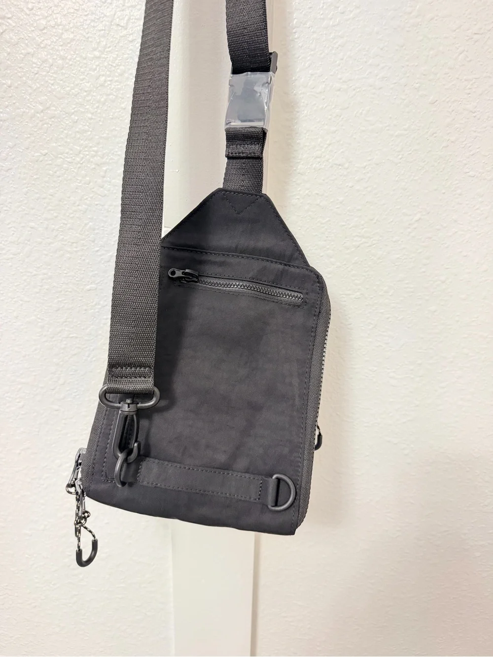 Beis Black Crossbody Sling Bag with Bottle Pocket